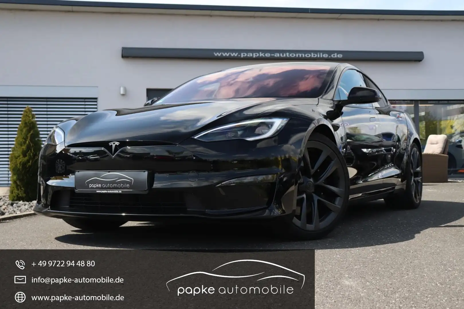 Tesla Model S Plaid Tri-Motor +21ZOLL+LUFT+MWST+YOKE++ Noir - 1
