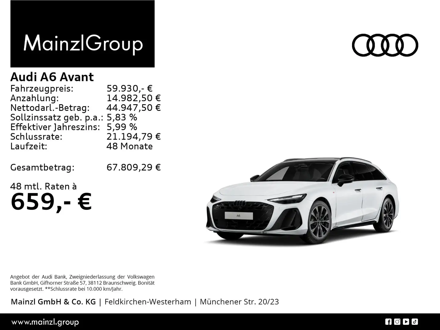 Audi A6 TDI S line Tech Plus 360° Pano Leder Weiß - 1