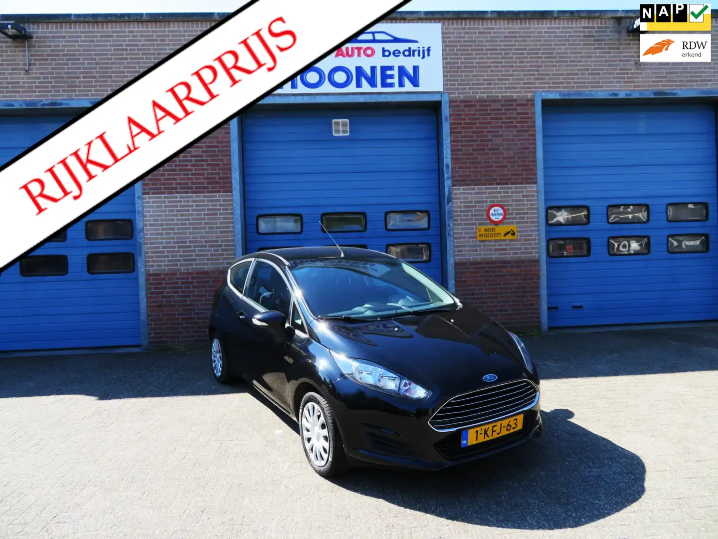 Ford Fiesta 1.0 Style|2 deurs|airco|Isofix|Centrale deurvergre Zwart - 1