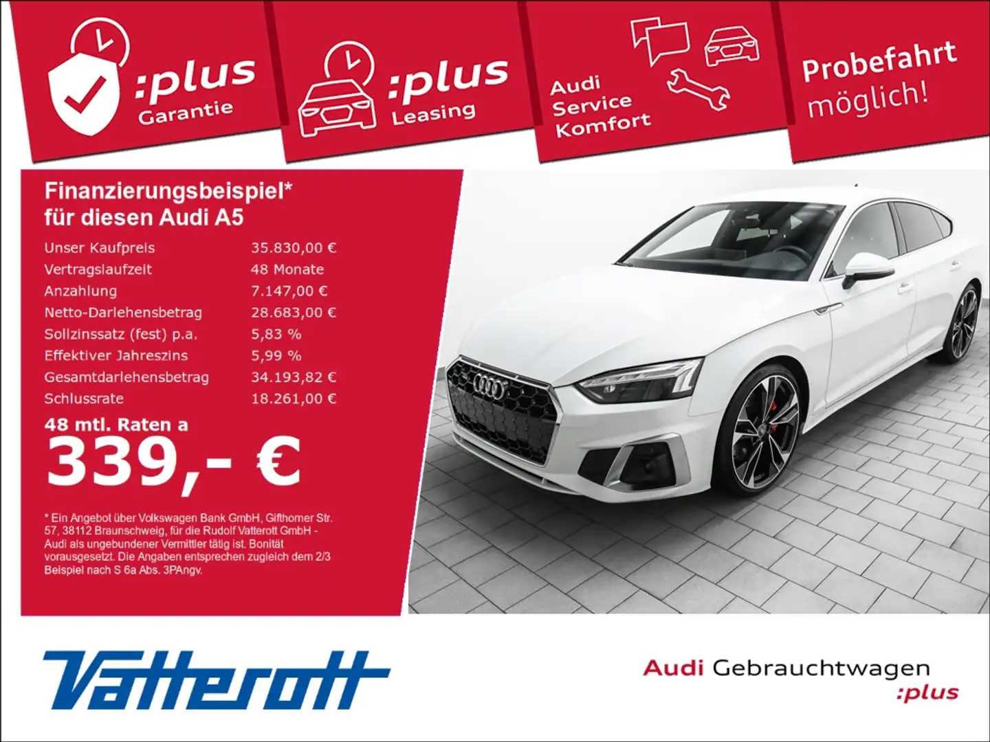 Audi A5 Sportback 45 TFSI quattro 2 x S line Navi Weiß - 1