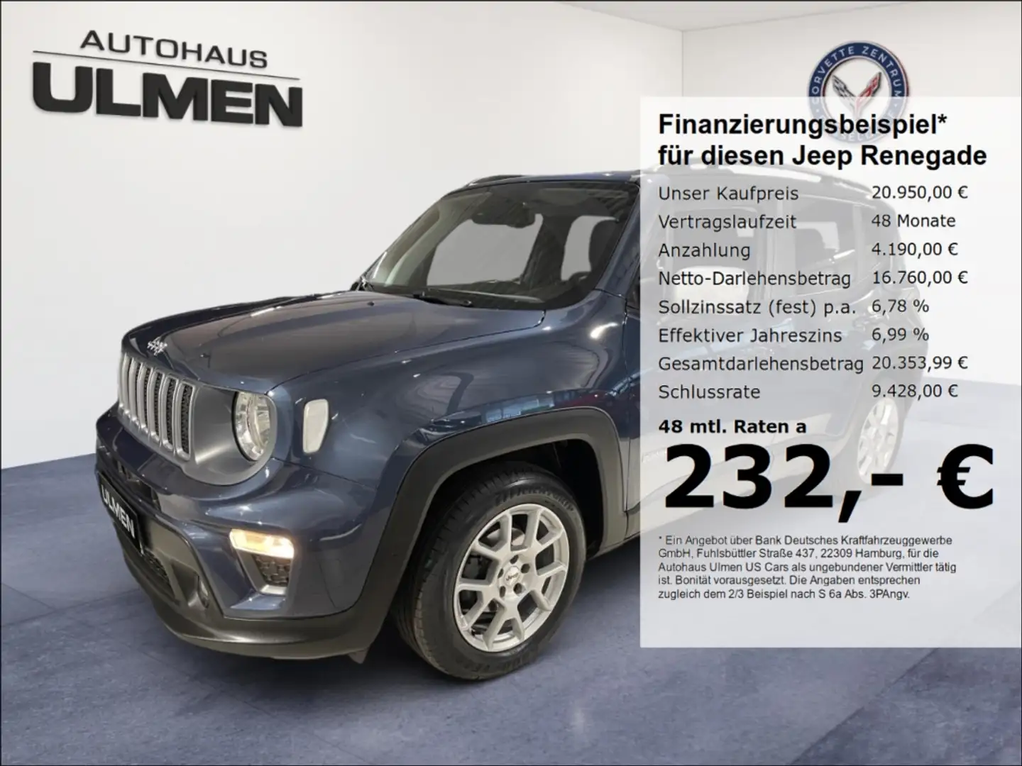 Jeep Renegade 1.6 MultiJet Limited FWD Navi Keyless Klimaauto.+S Blau - 1