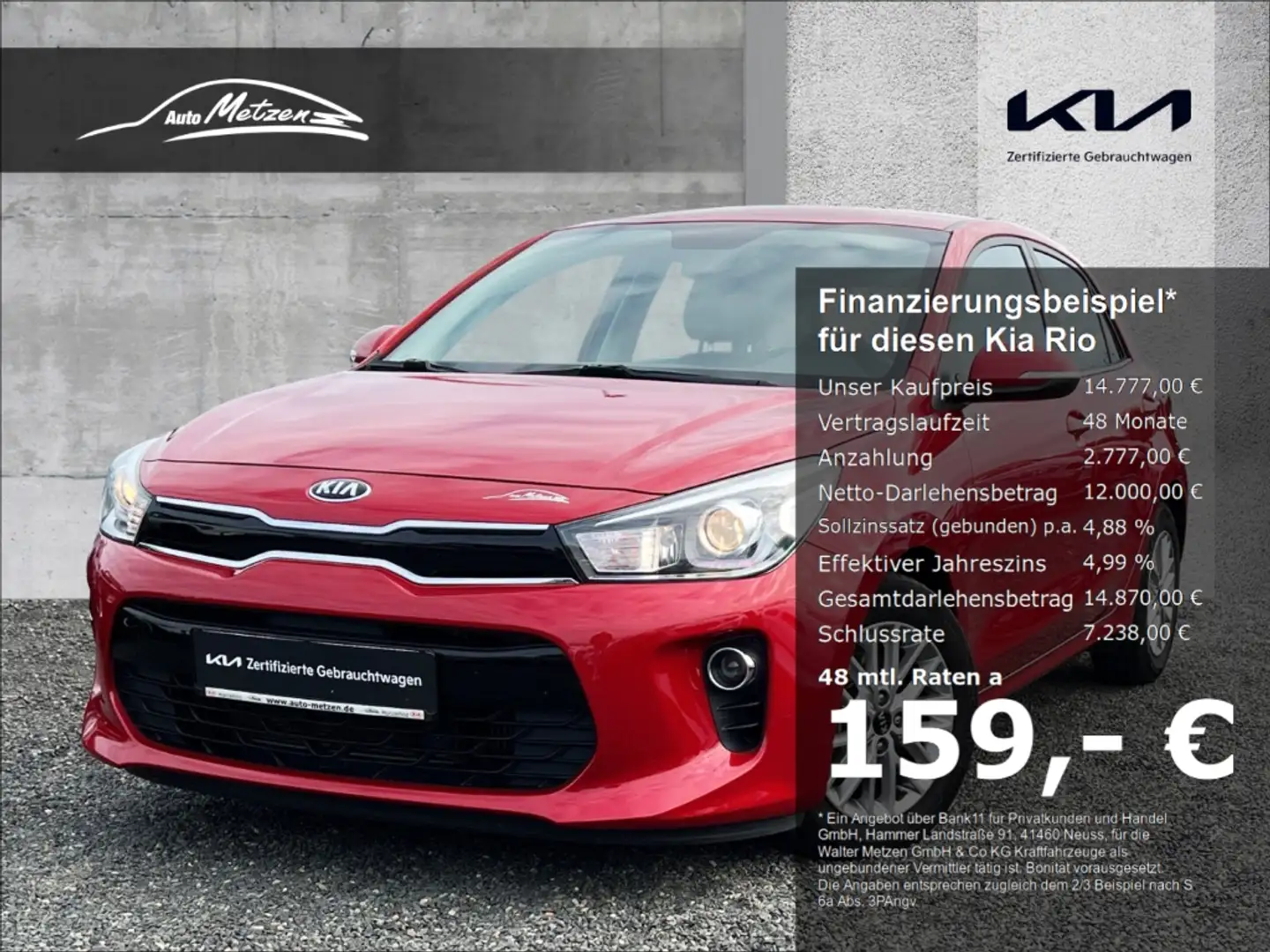 Kia Rio 1.0 T-GDI Dream Team Rückfahrkamera APPS PDC ALU Rot - 1