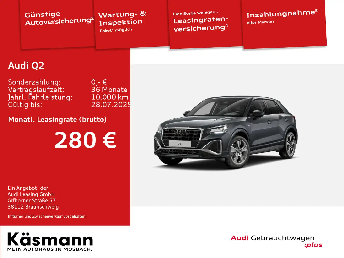 Audi Q2 S line 35TDI LED AHK NAV ACC SHZ PDC Grau - 1