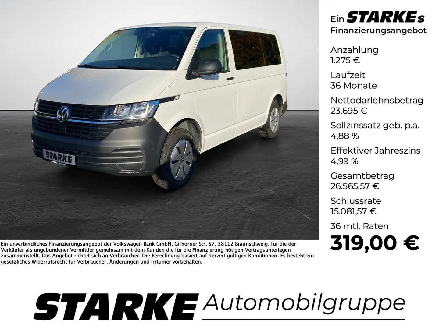 Volkswagen T6 Transporter T6.1 2.0 TDI Kasten Wit - 1