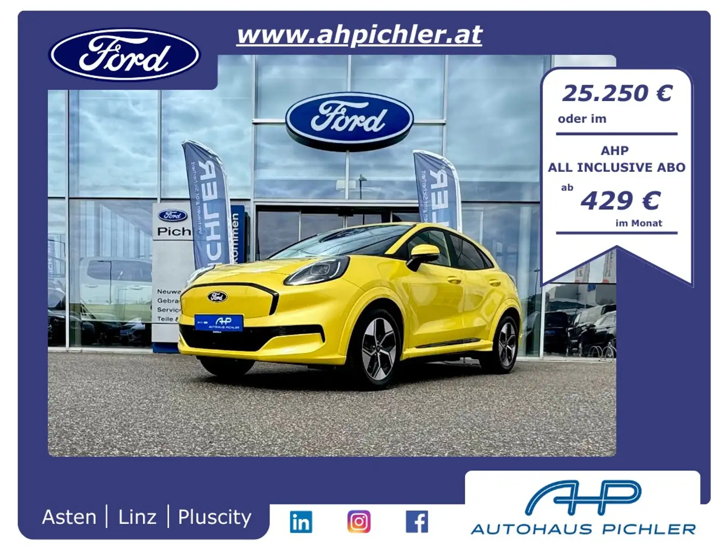 Ford Puma E-Gen 43kWh 168PS Aut. WOW Vorführwagen AKTION Galben - 1