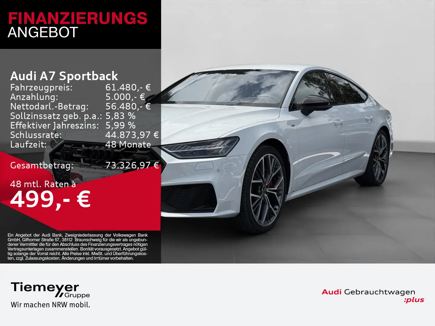 Audi A7 55 TFSIe Q NP114 LM21 HD-MATRIX MAS Blanc - 1