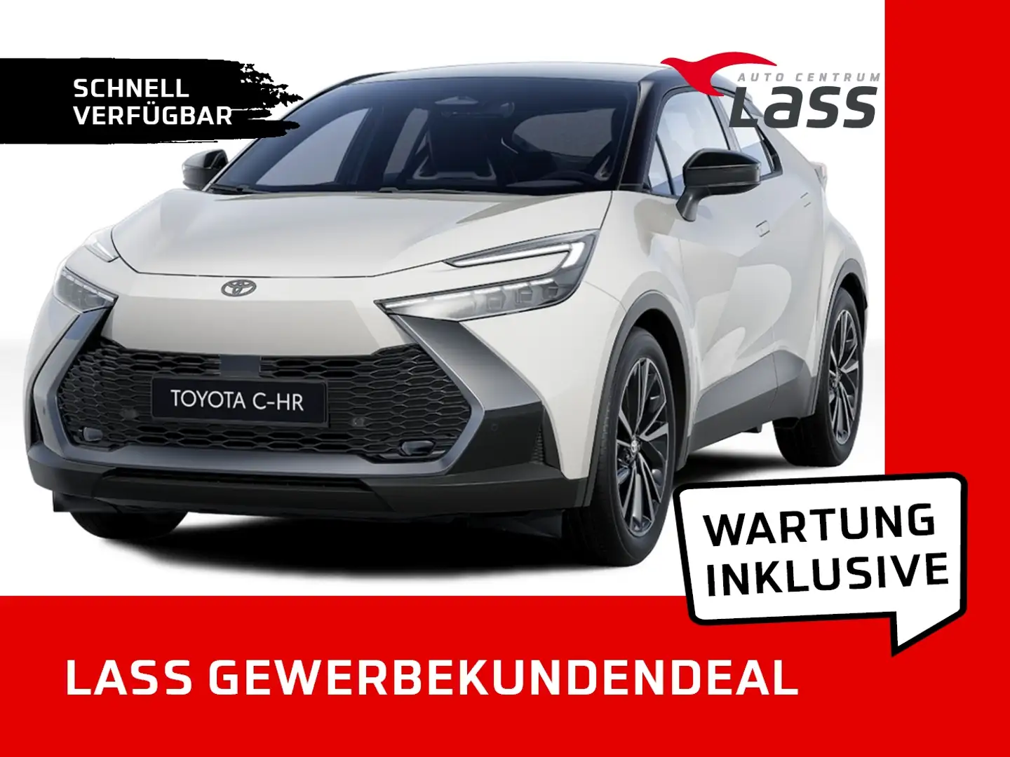 Toyota C-HR 2.0 Hybrid Lounge +Pano-Dach +Wartung inkl. Weiß - 1
