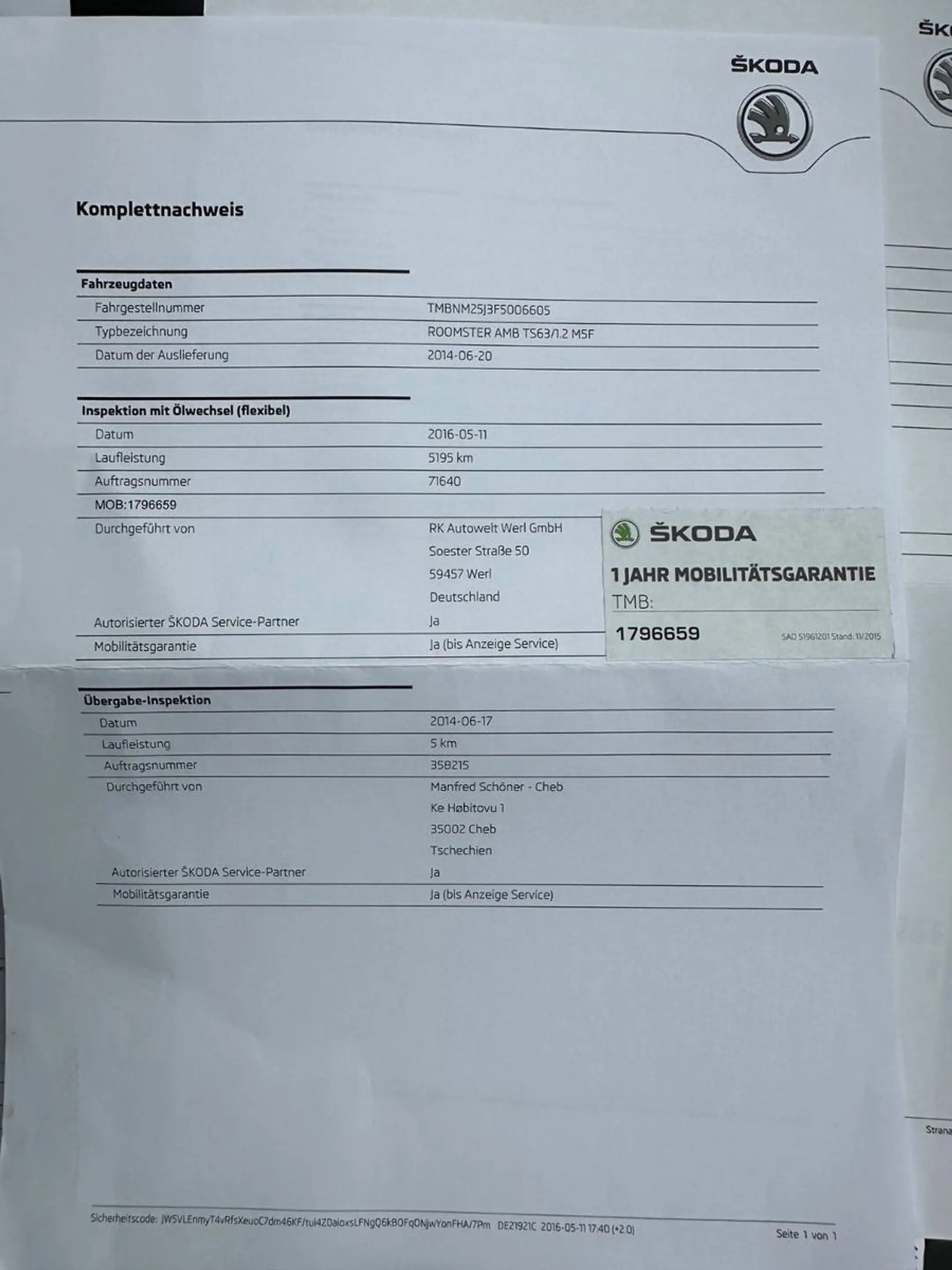 Skoda Roomster Ambition — photo 13