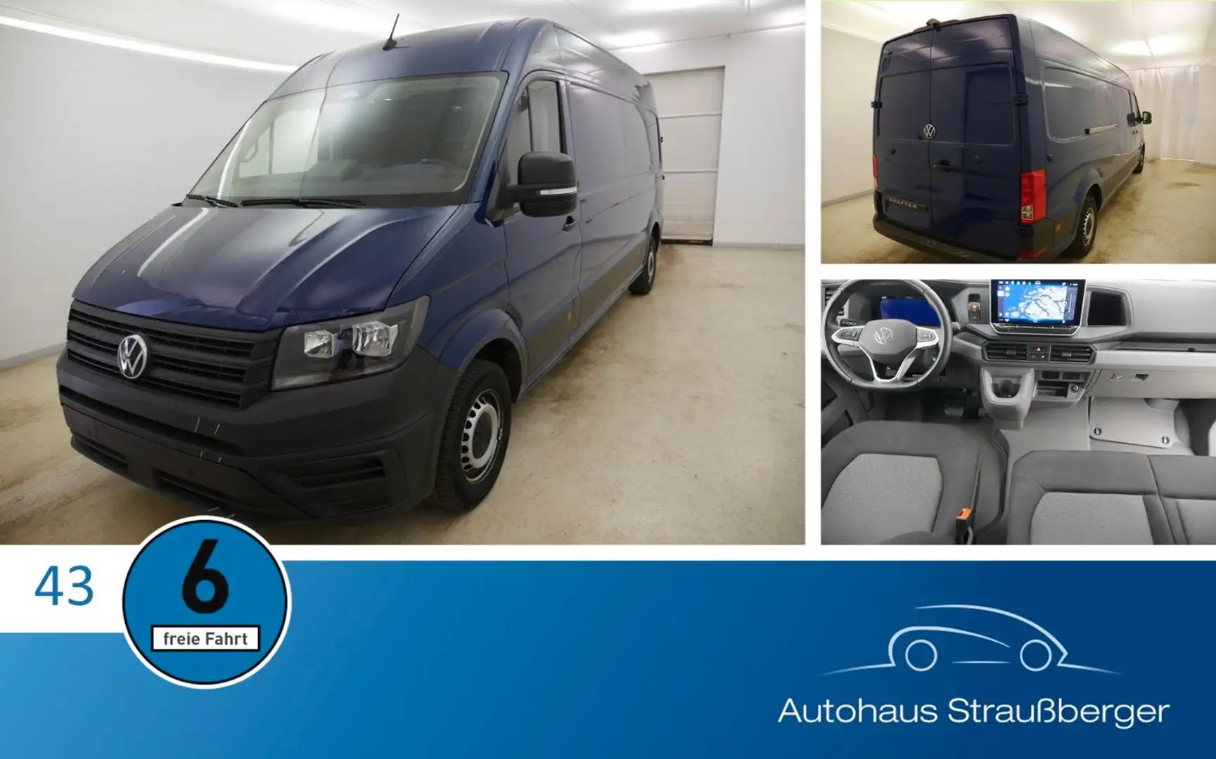 Volkswagen Crafter Kasten 35 LRHD FWD Holzboden 270° Öffnungswinkel Blau - 1