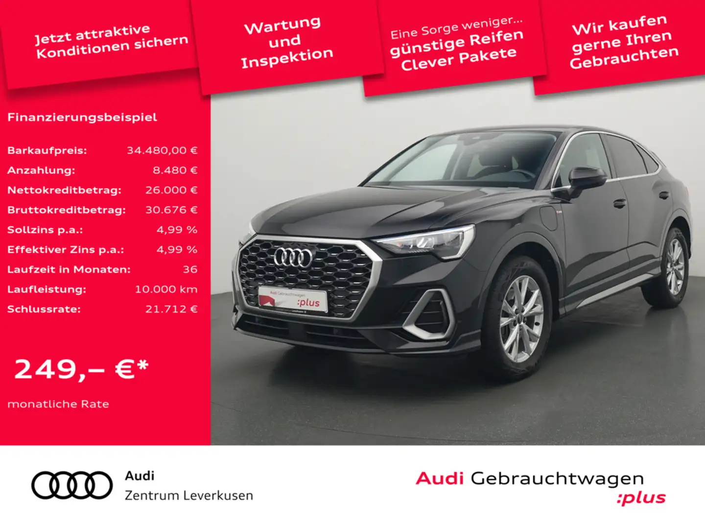 Audi Q3 Sportback e S line NAVI VIRT AHK ACC CARPL Schwarz - 1