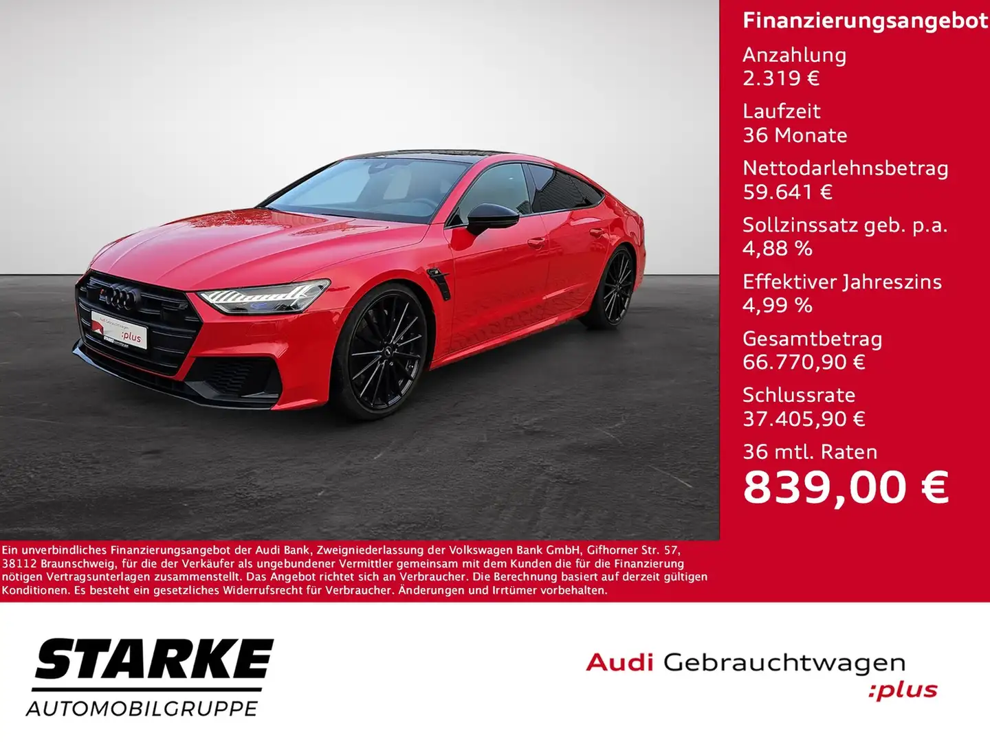 Audi S7 Sportback TDI tiptronic quattro NaviPlus Matrix... Rot - 1