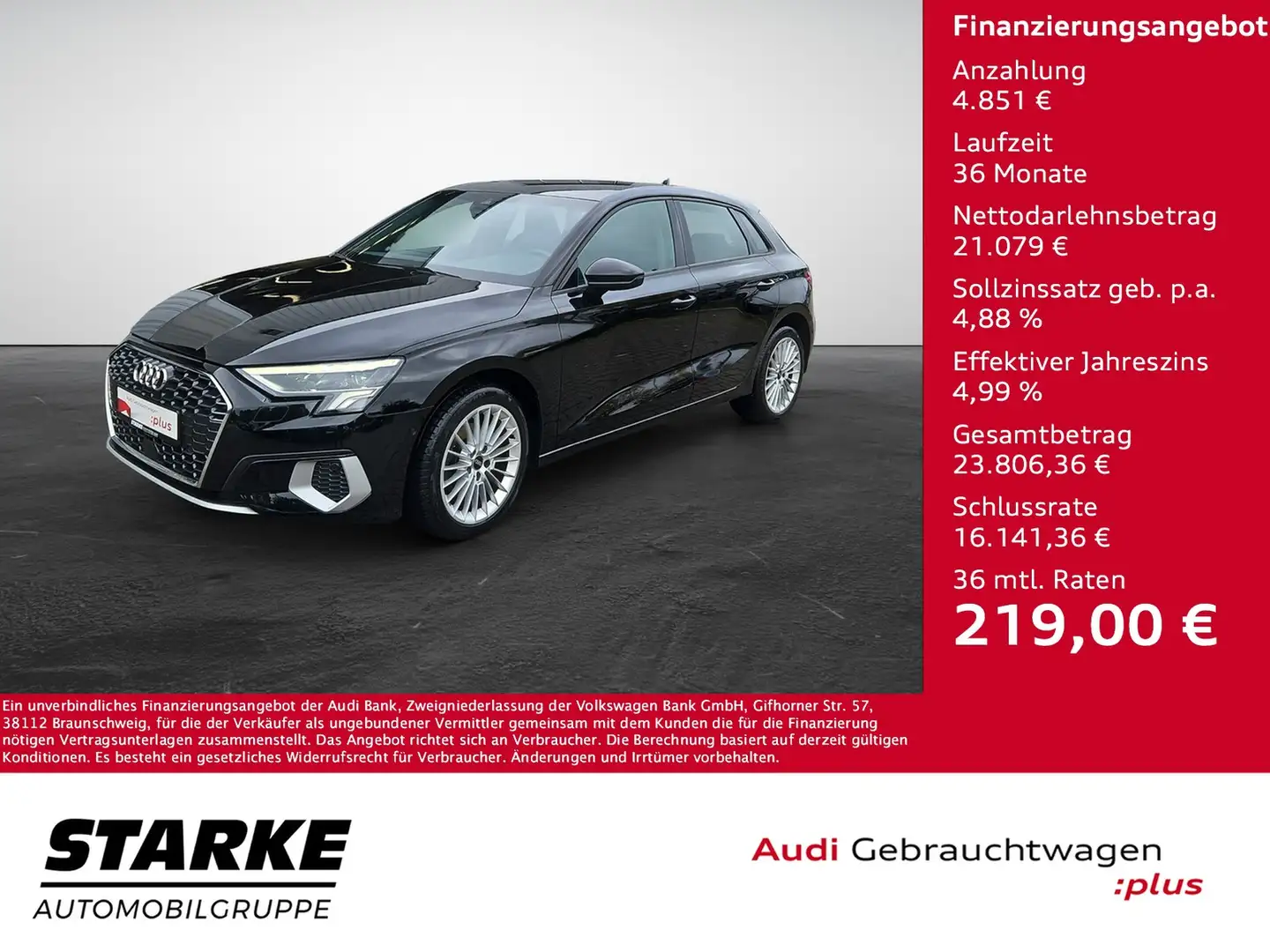 Audi A3 Sportback 35 TDI S tronic advanced NaviPlus LED... Schwarz - 1