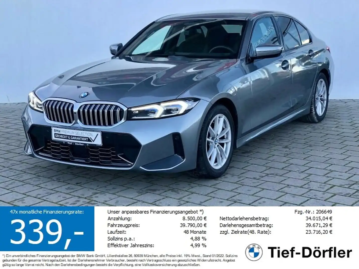 BMW 320 i SAG M Sport LED+/360/K-ZUG/PRIVACY/M-Fwk+ Grau - 1