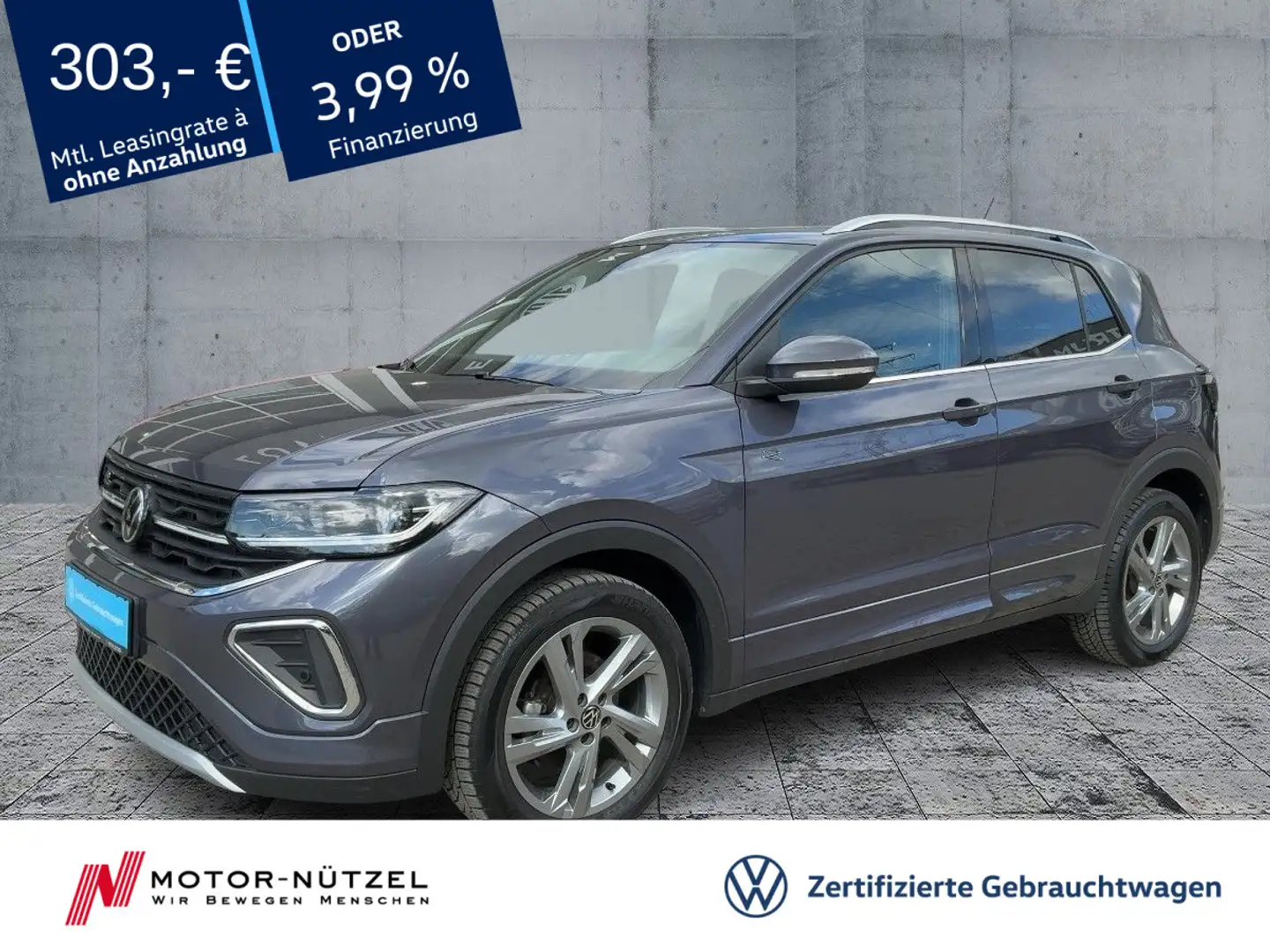 Volkswagen T-Cross 1.5 TSI DSG R-LINE MATRIX+NAVI+AHK+ACC Grigio - 1