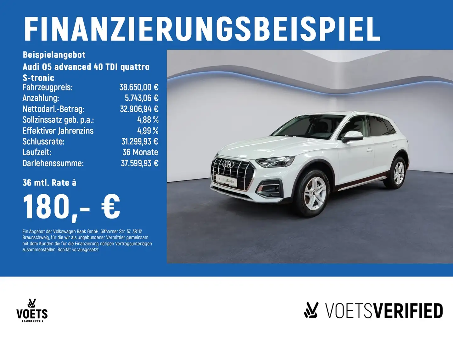 Audi Q5 advanced 40 TDI quattro S-tronic LED+PANO+PDC Blanc - 2