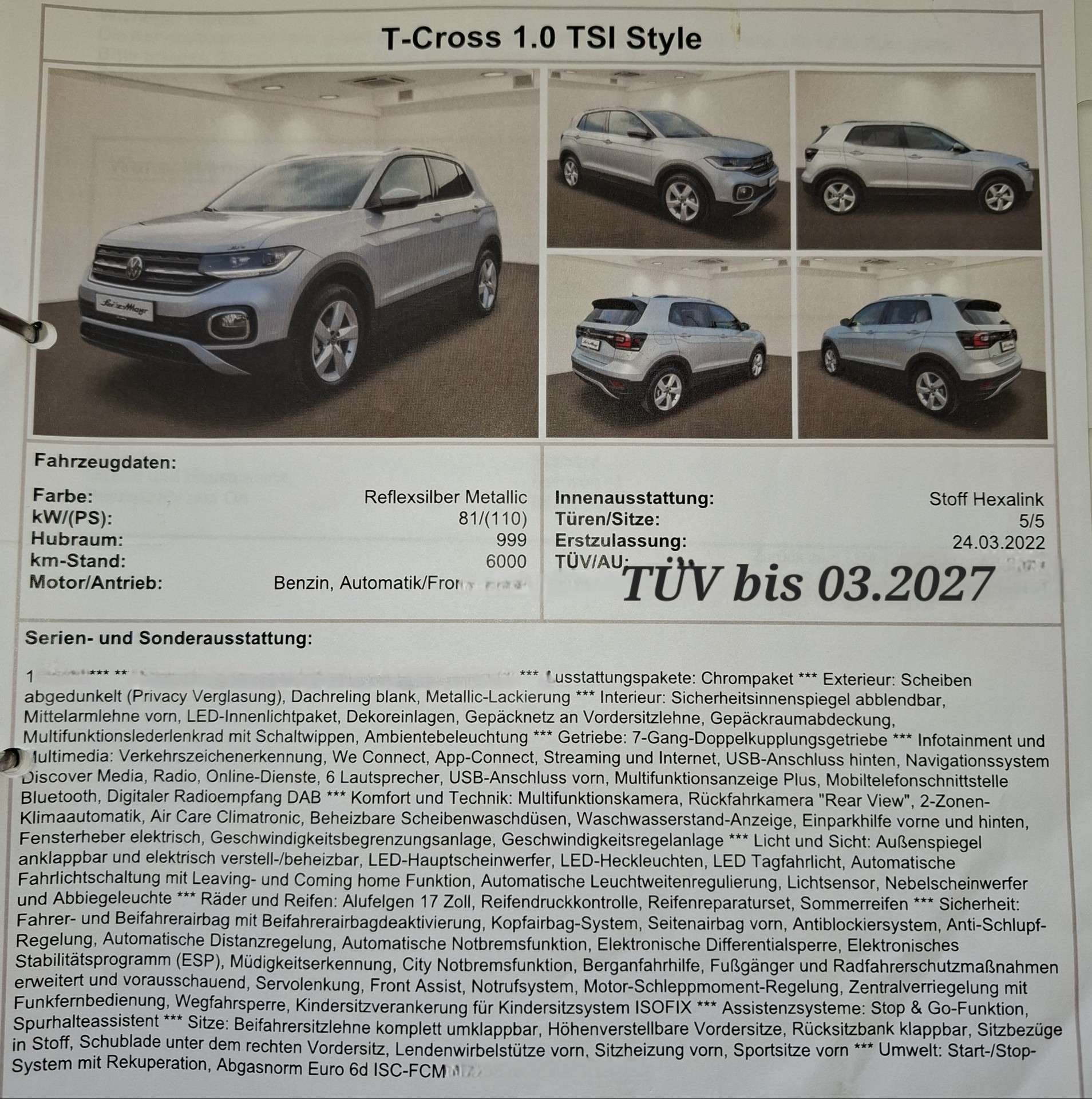 Second hand Volkswagen T-Cross 1.0