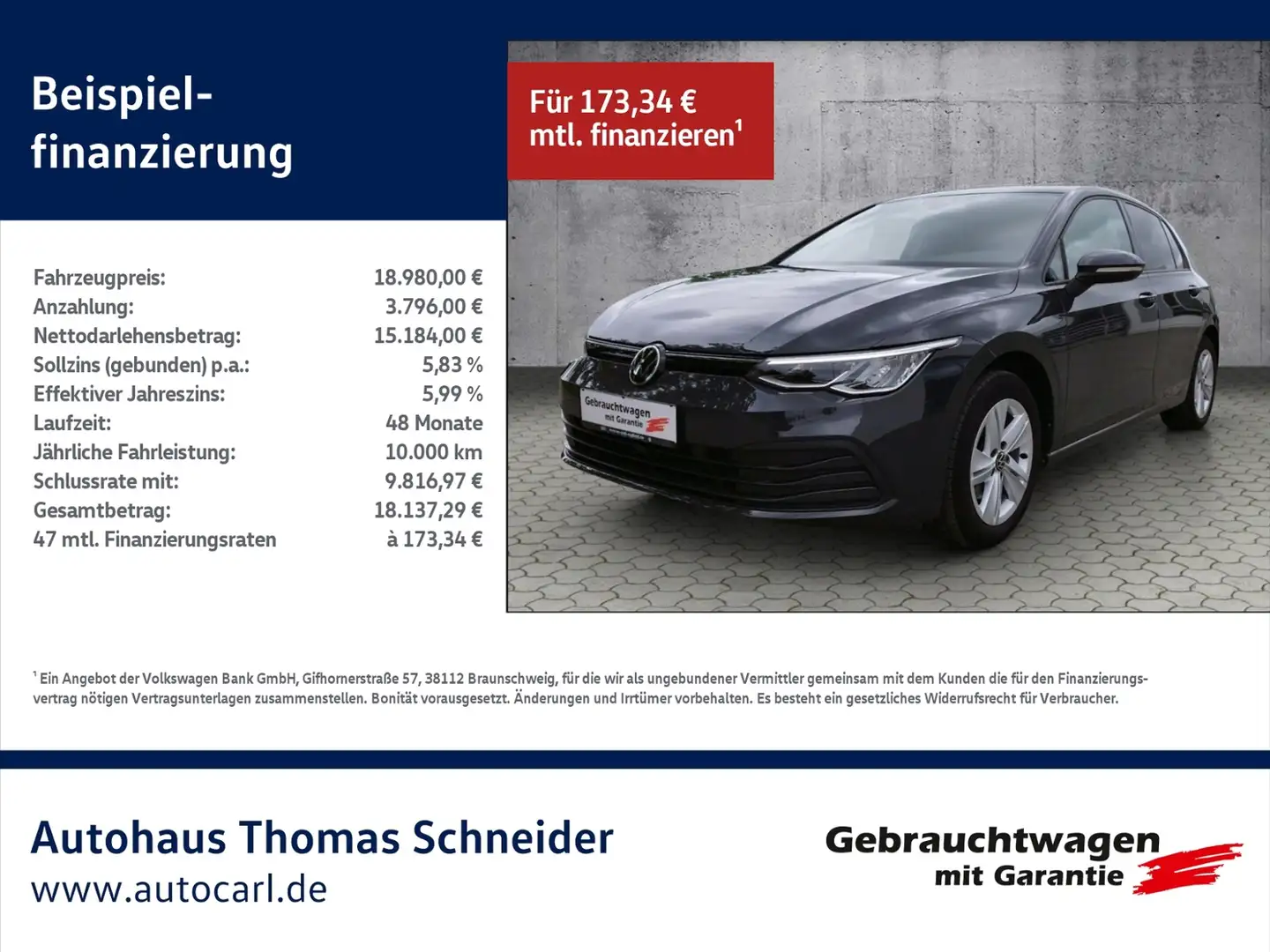 Volkswagen Golf VIII Life 1.5 TSI BusinessPrem./NAV/ACC KLIMA LED Gris - 1