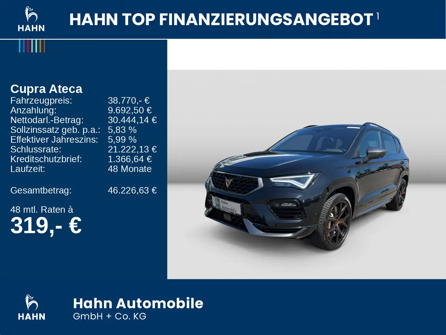 CUPRA Ateca VZ 2.0TSI DSG 4Drive ACC Cam AHK Pano PLA Schwarz - 2