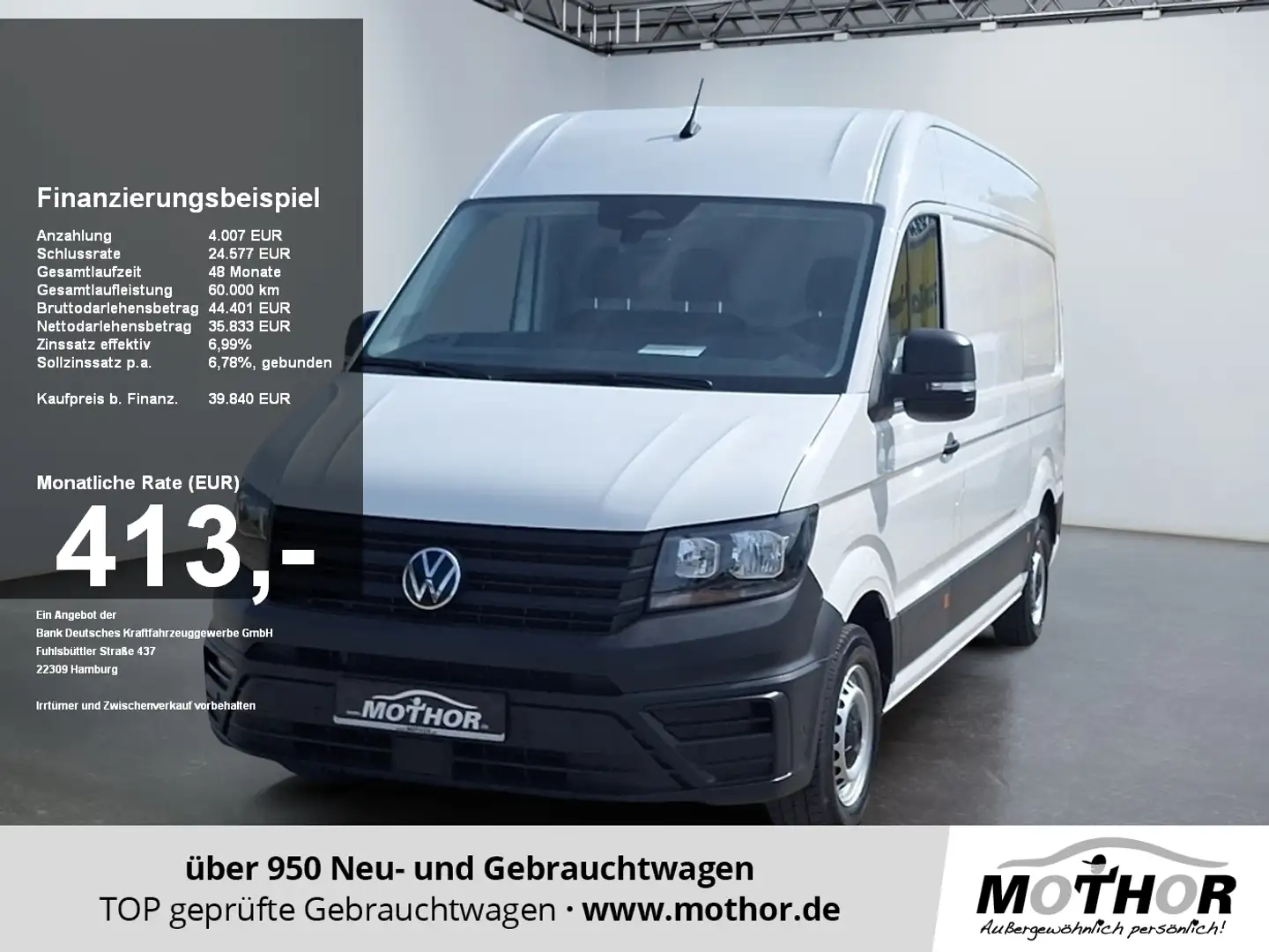 Volkswagen Crafter 35 Kasten MR Hochdach 2.0 TDI AHK Klima Weiß - 1