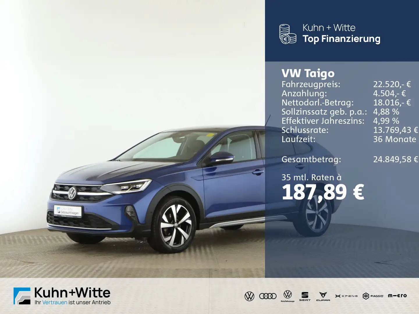 Volkswagen Taigo 1.0 TSI Style *Pano*Matrix*RFK*Navi*AppleC Blau - 1