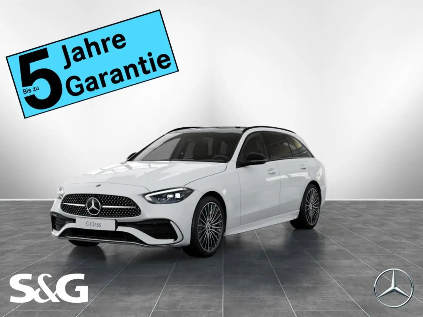 Mercedes-Benz C 200 d T AMG 360°+LED+Pano+AHK+Night+Burmester Weiß - 1