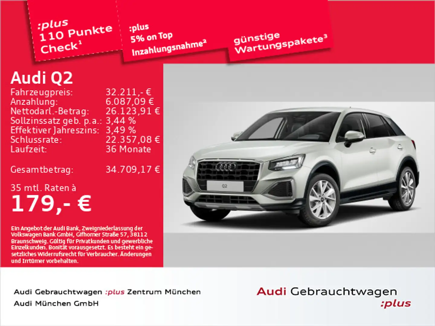 Audi Q2 35 TDI S tronic advanced AHK/Virtual+ Silber - 1