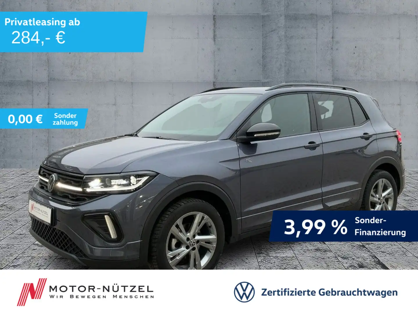 Volkswagen T-Cross 1.5 TSI DSG R-LINE MATRIX+NAVI+AHK+ACC Grau - 1