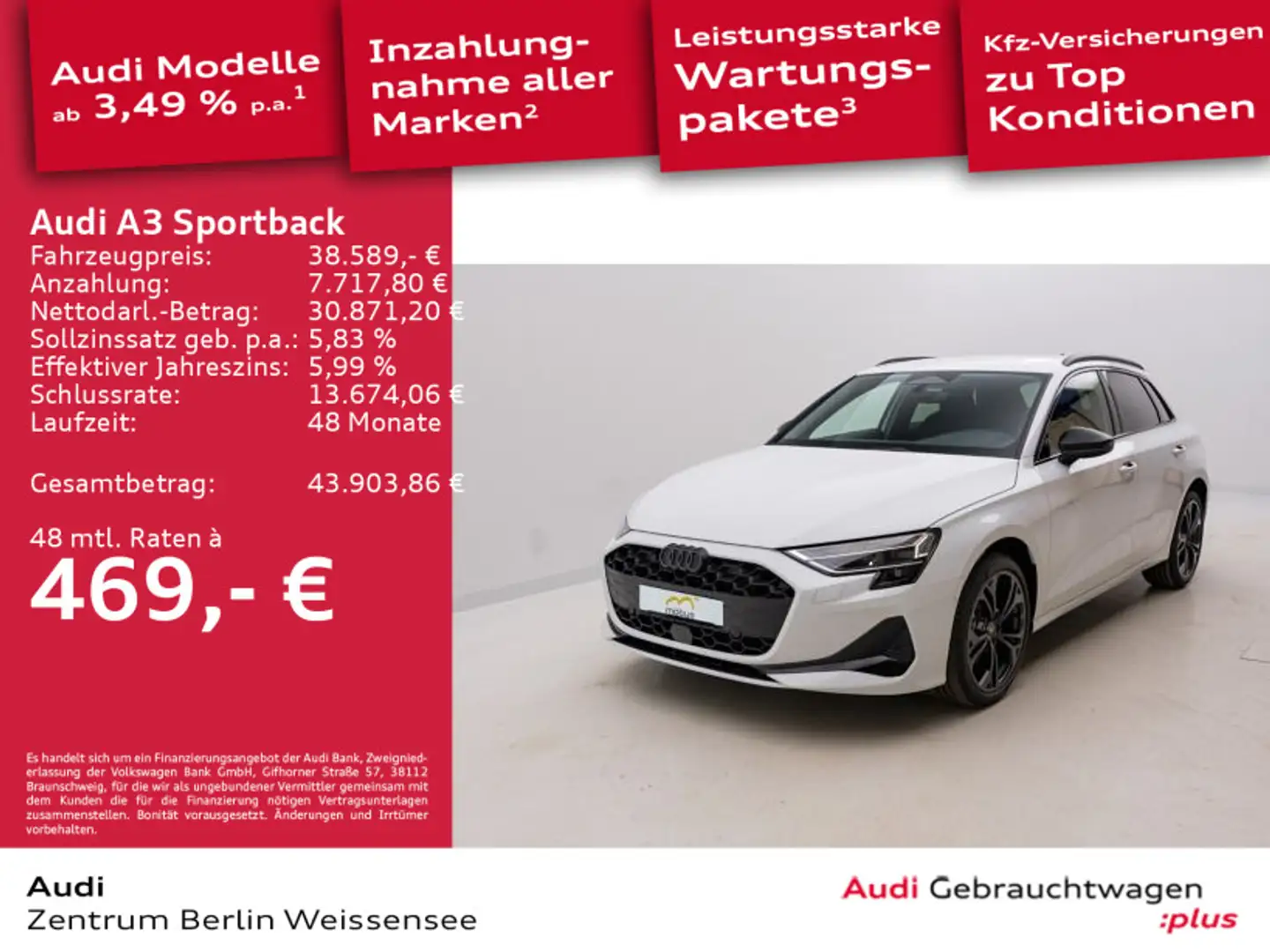 Audi A3 35 TFSI S-TRO*ADVANCED*LED*AHK*RFK* Weiß - 1