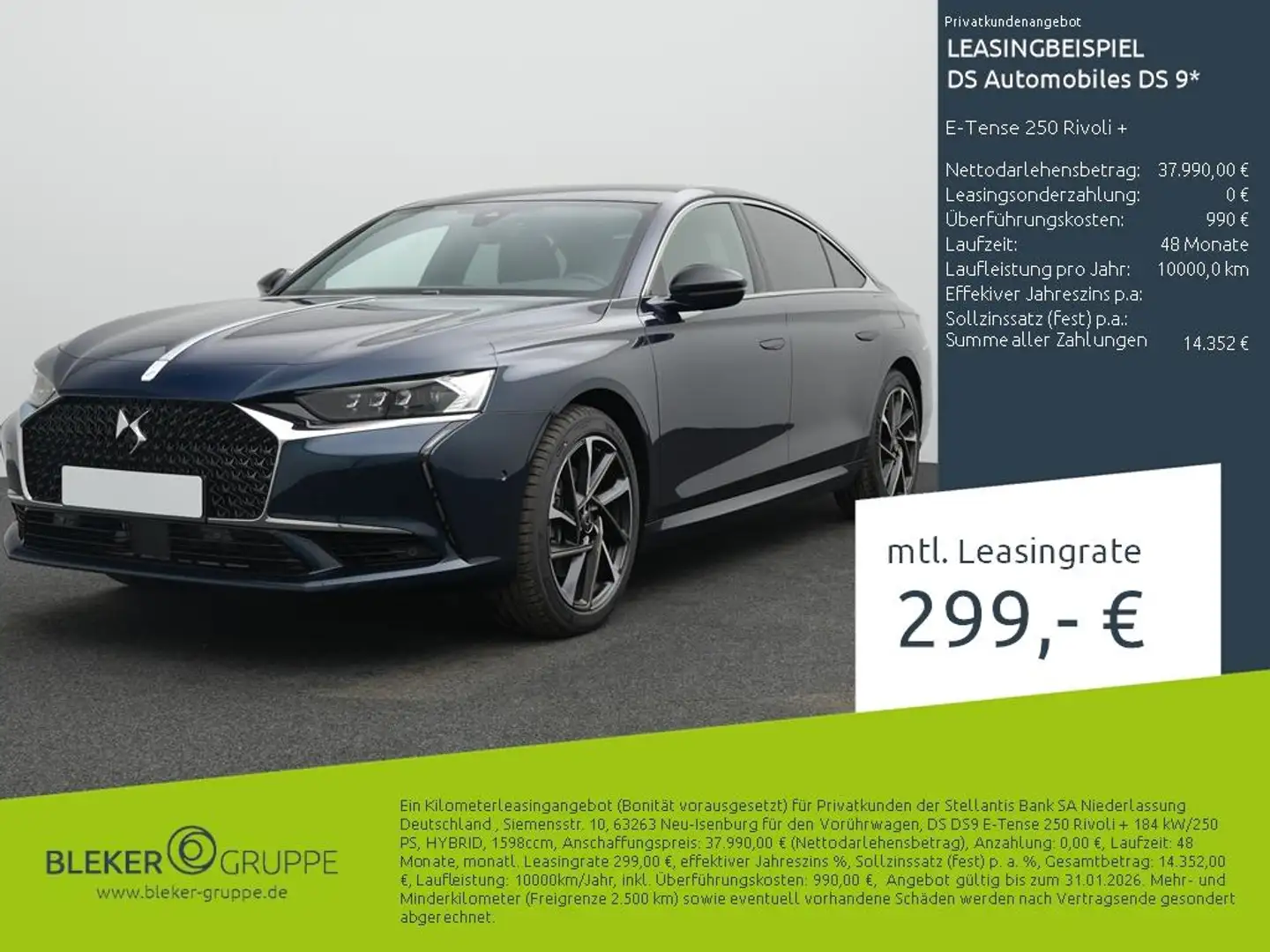 DS Automobiles DS 9 E-Tense 250 Rivoli + Blau - 1