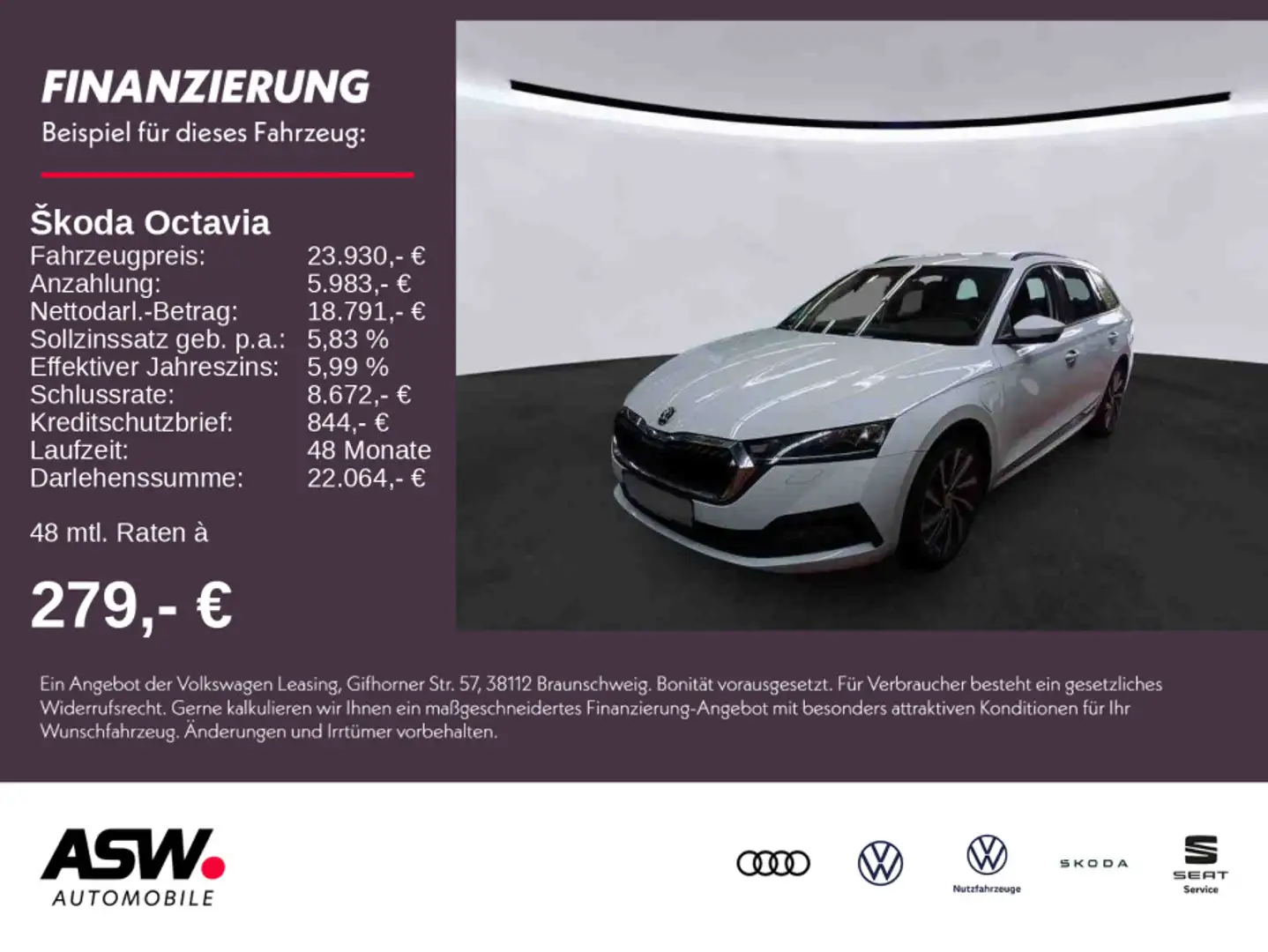 Skoda Octavia Combi iV CLEVER 1.4 TSI DSG LED Navi AHK Wit - 1