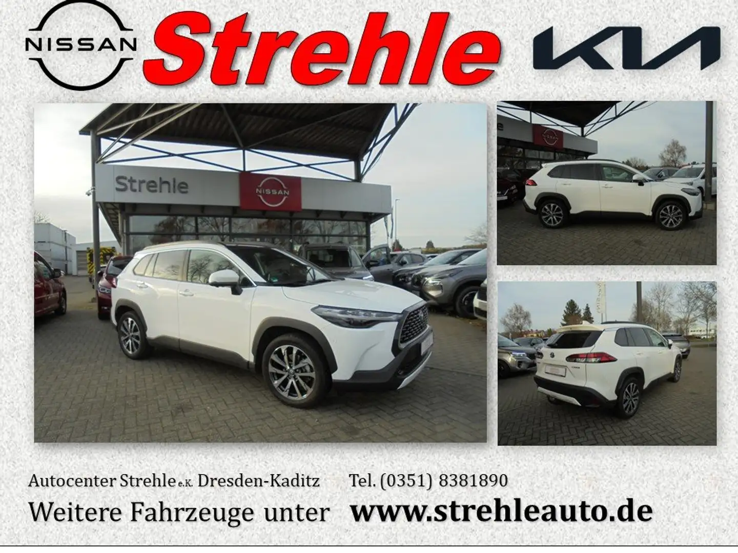 Toyota Corolla Cross Lounge Hybrid 2.0 VVT-i 4x4 JBL ECVT Pano 360° Blanc - 1