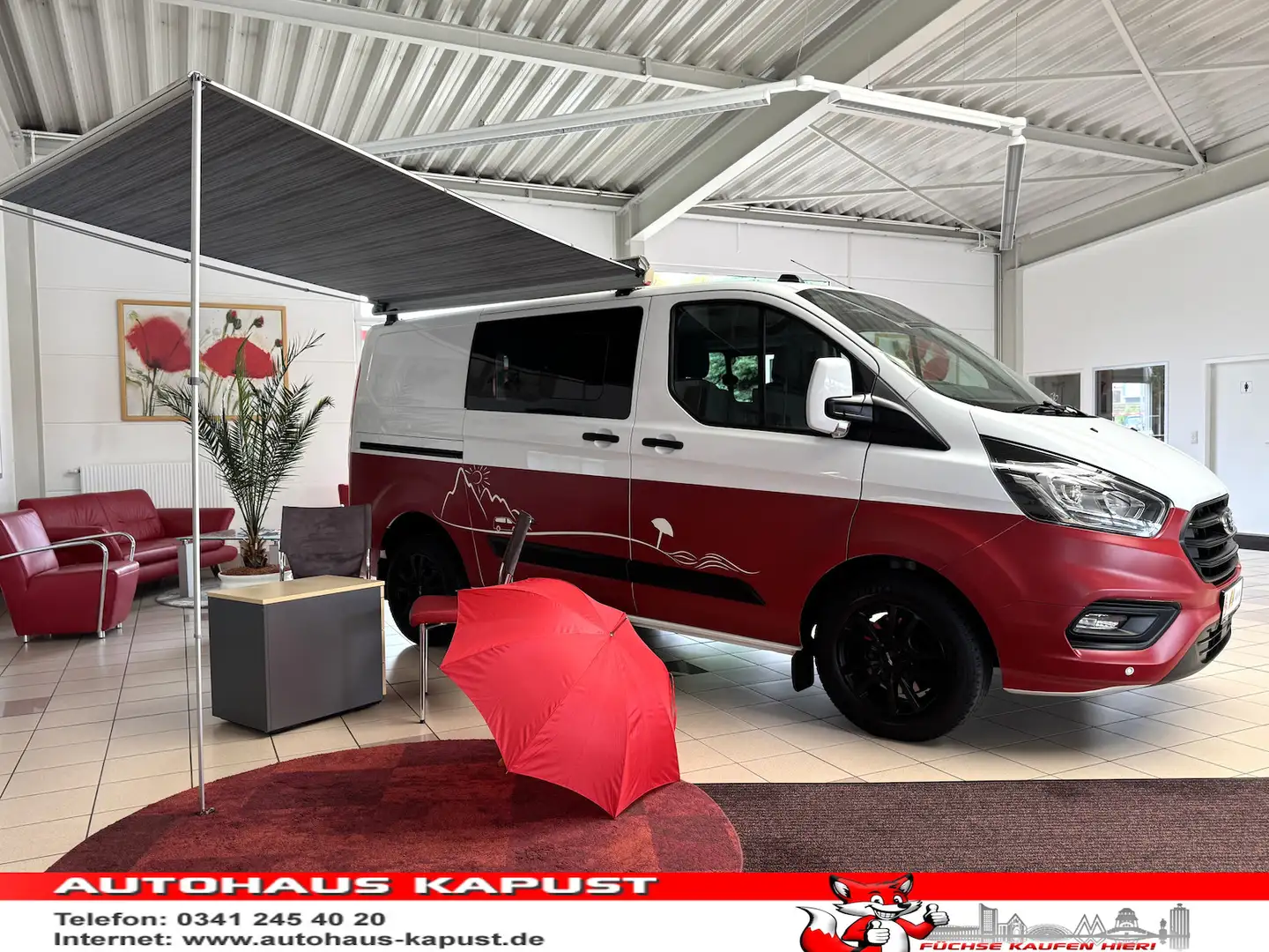 Ford Transit Custom Autom. /StandHz/Markise/Navi/Ahk Blanc - 1