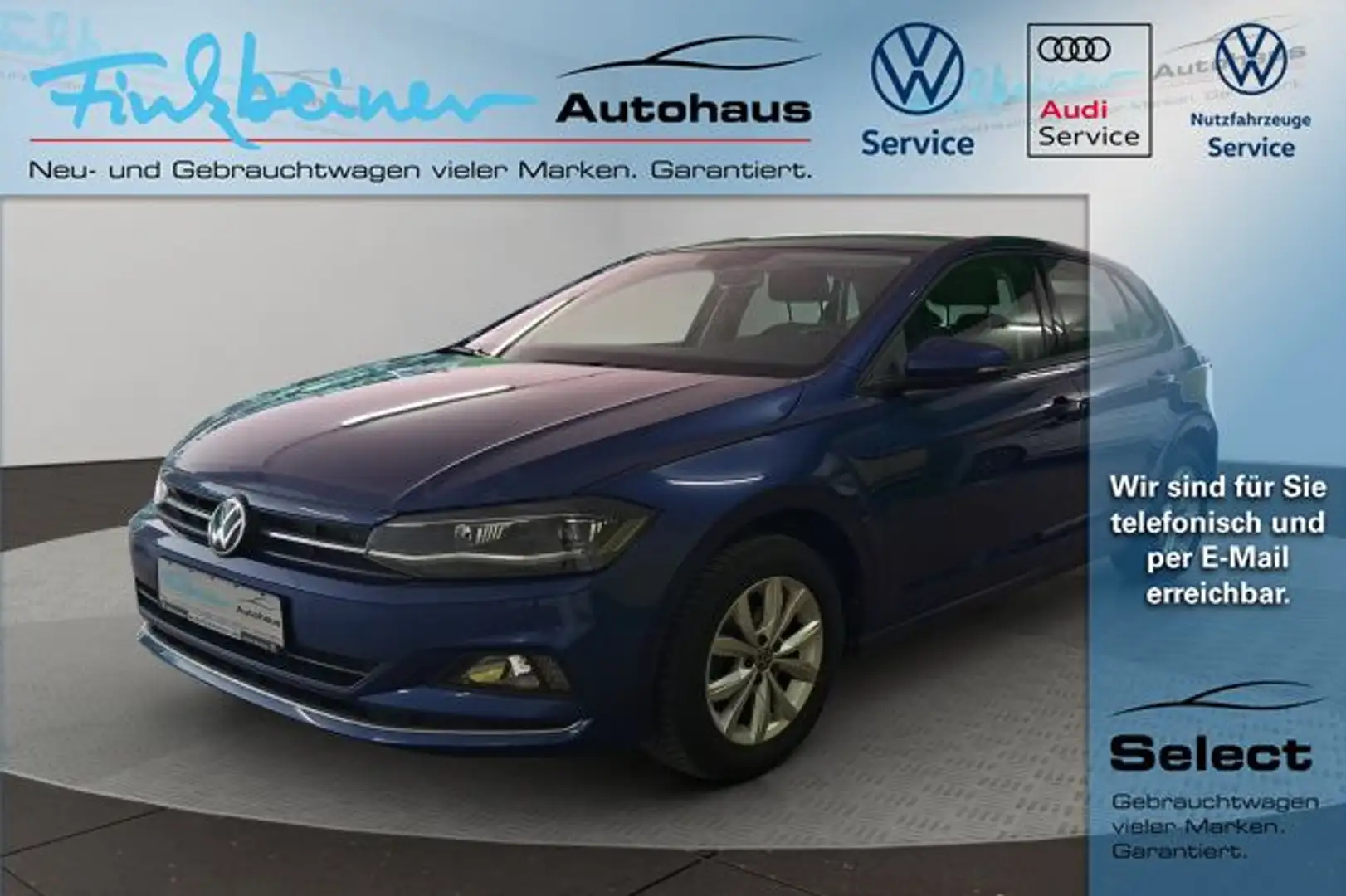 Volkswagen Polo Highline 1.0l TSI Bluetooth Navi LED Klima Blauw - 1