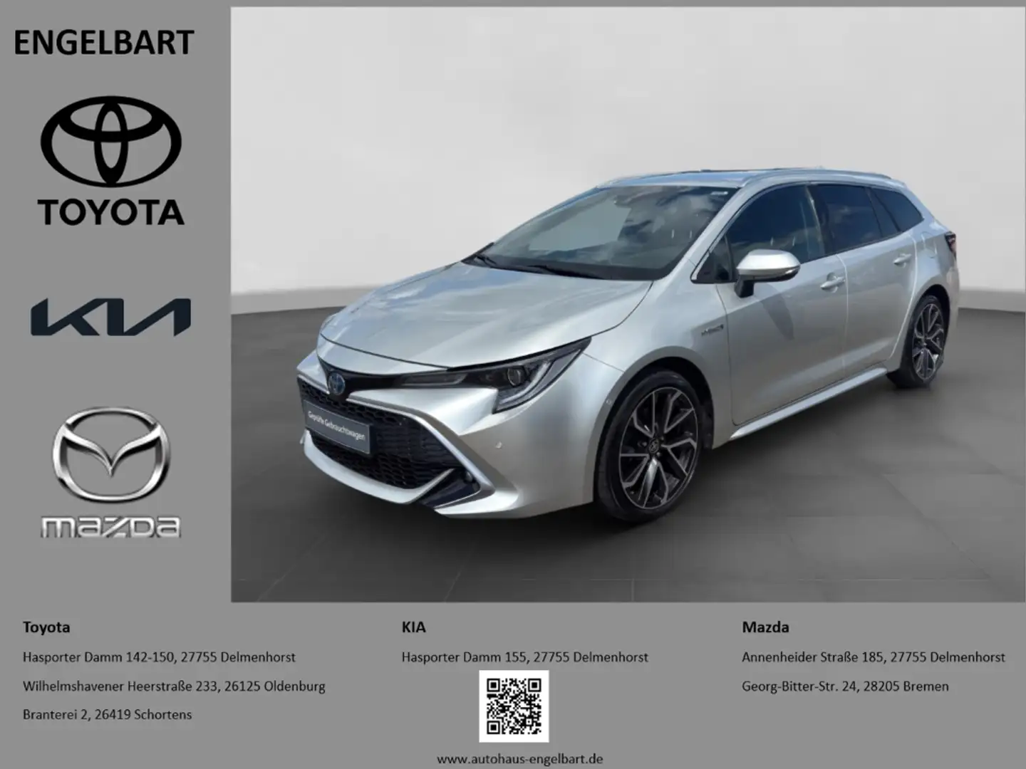 Toyota Corolla TS Hybrid Lounge 2.0 HUD AHK Navi JBL El. Heckklap Srebrny - 1