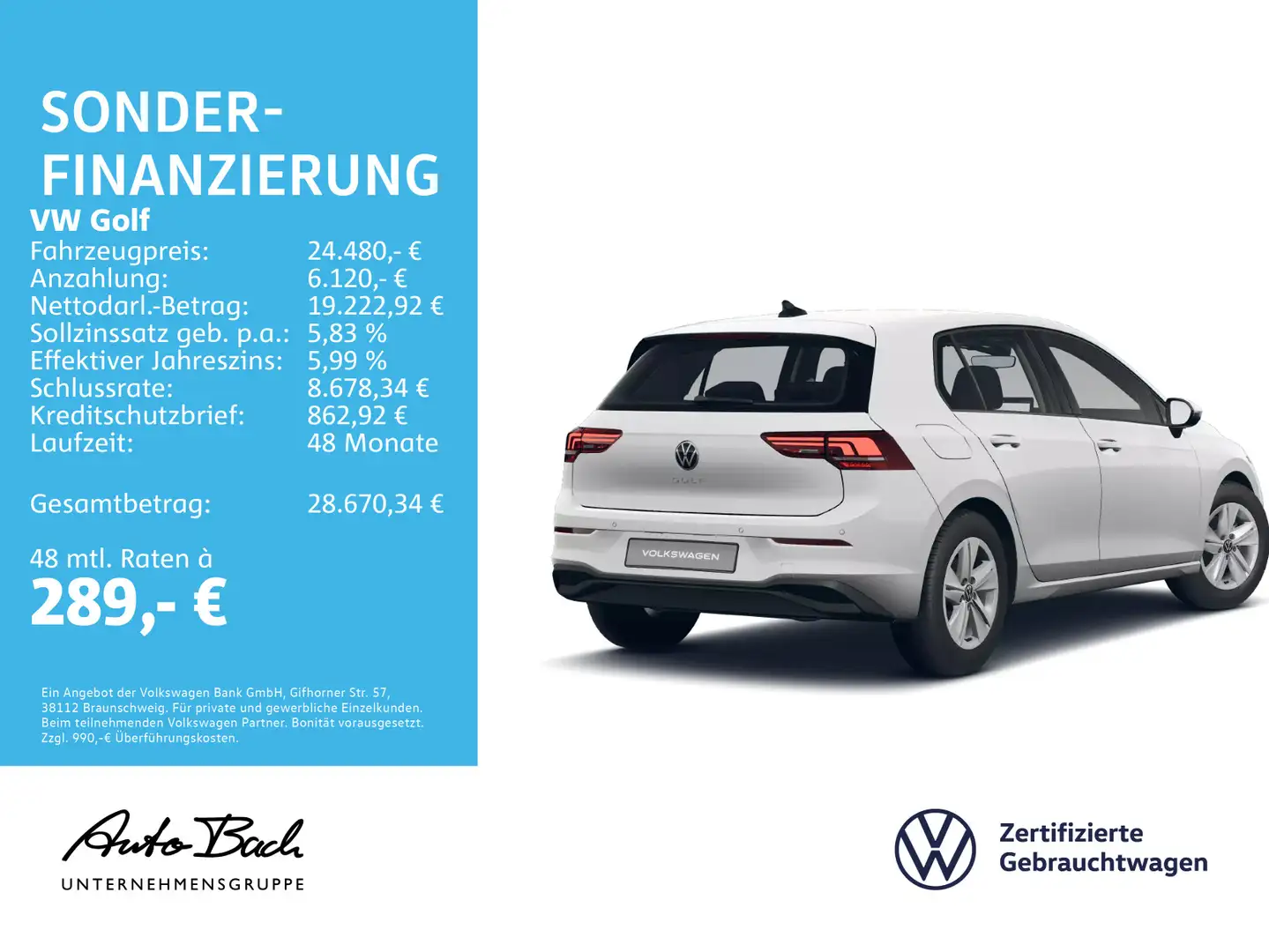 Volkswagen Golf VIII 1.5 TSI Life Navi LED Digital Cockpit Weiß - 2
