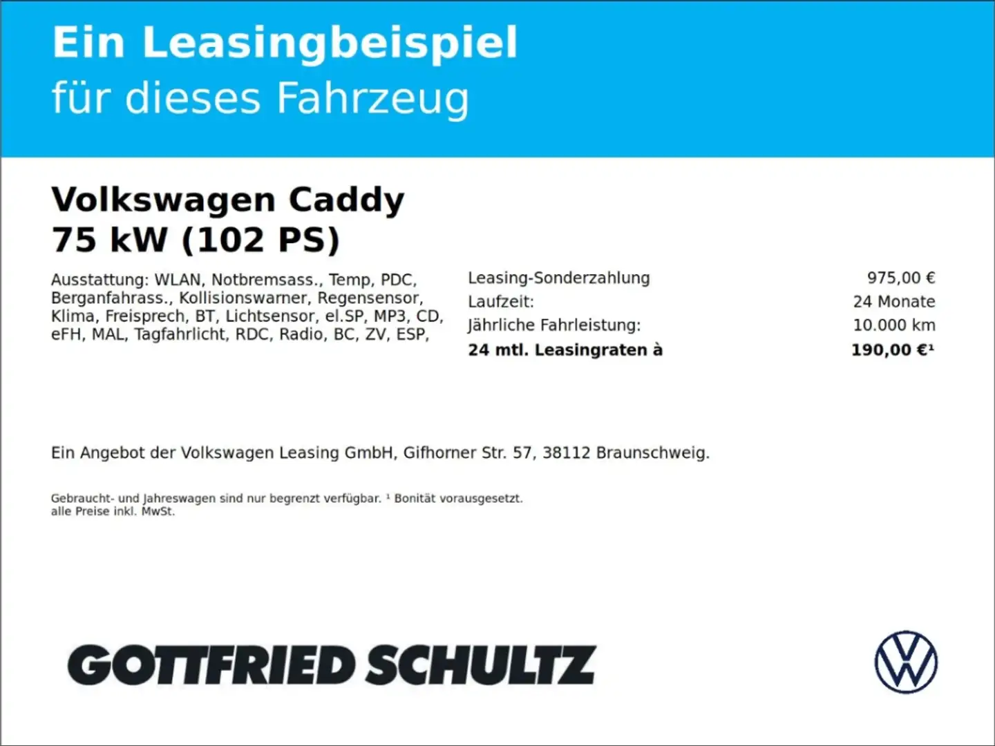 Volkswagen Caddy 1.0 TSI Trendline Klima   PDC   Tempomat Wit - 2