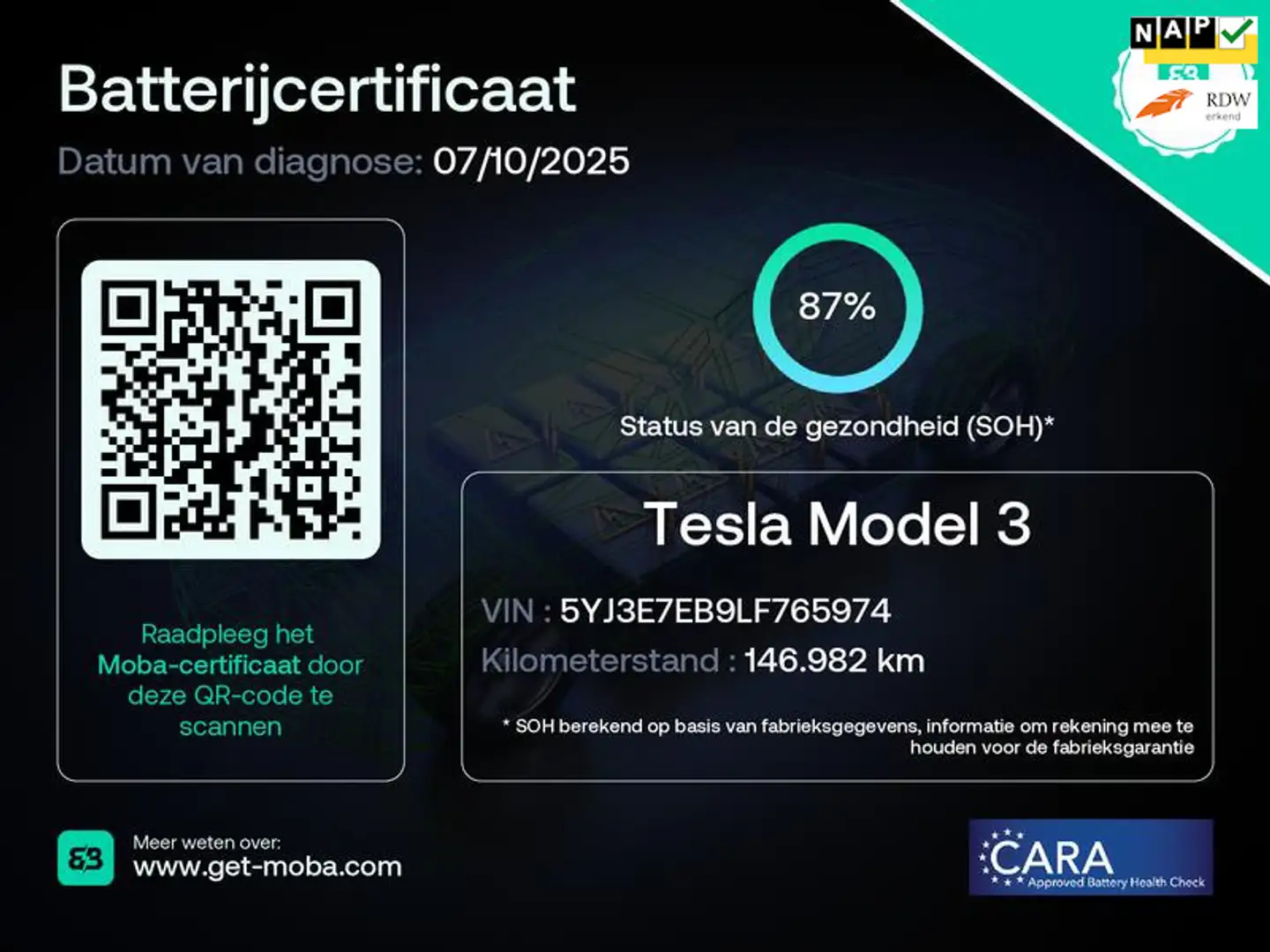 Tesla Model 3 Long Range AWD 75 kWh Trekhaak (1.000kg) 87% SOH 1 Gris - 1