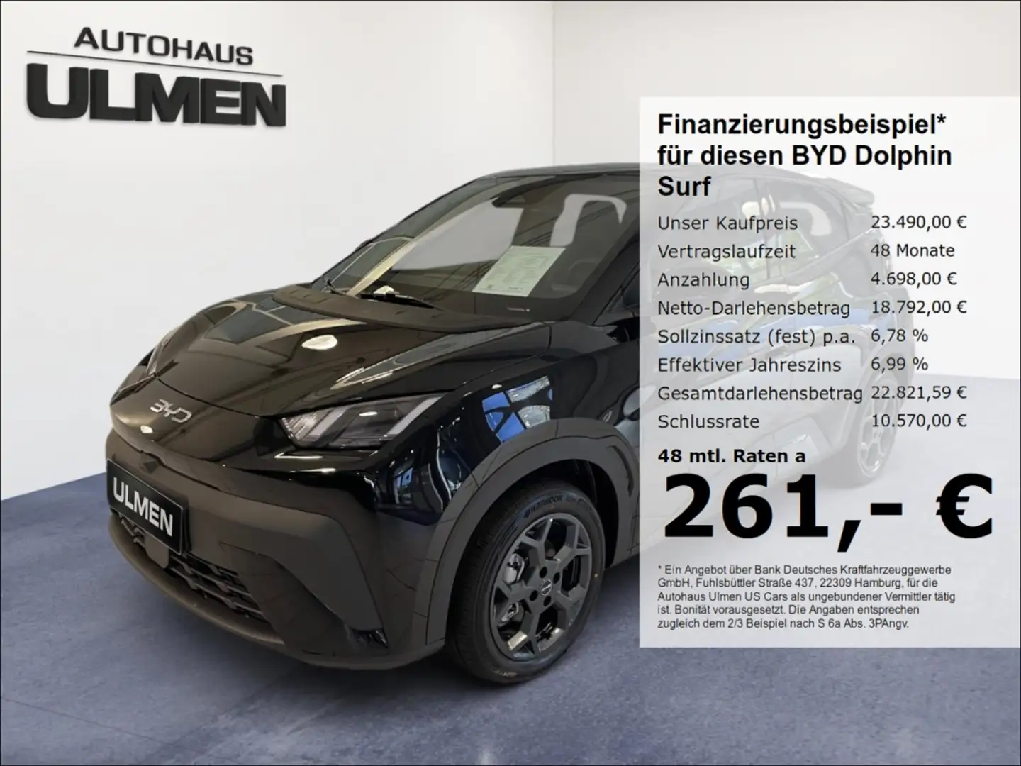BYD Dolphin 115KW Comfort Leder Navi Sitzheizung DAB+ Soundsys Schwarz - 1