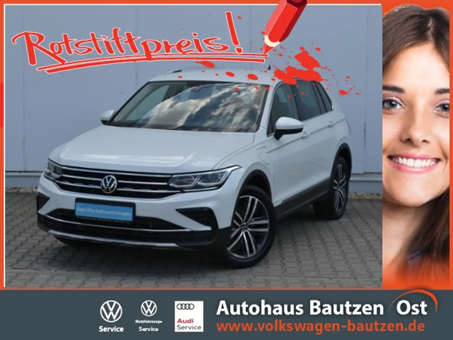Volkswagen Tiguan 1.4 TSI eHybrid 245 PS DSG Elegance AHK/19-ZOLL/I Weiß - 1