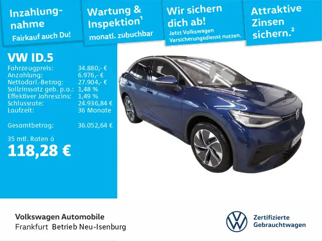 Volkswagen ID.5 Pure DCC DAB+ IQ.Light AreaView FrontAssist