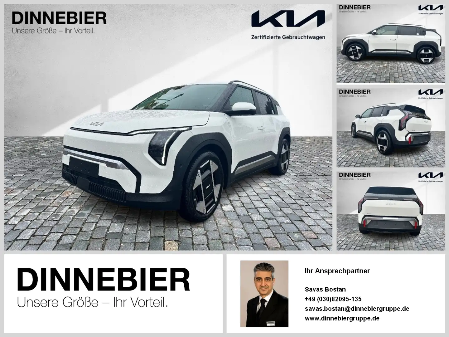 Kia EV3 Earth 58.3 kWh LED+360°Kamera+Navi+SHZ Blanc - 1