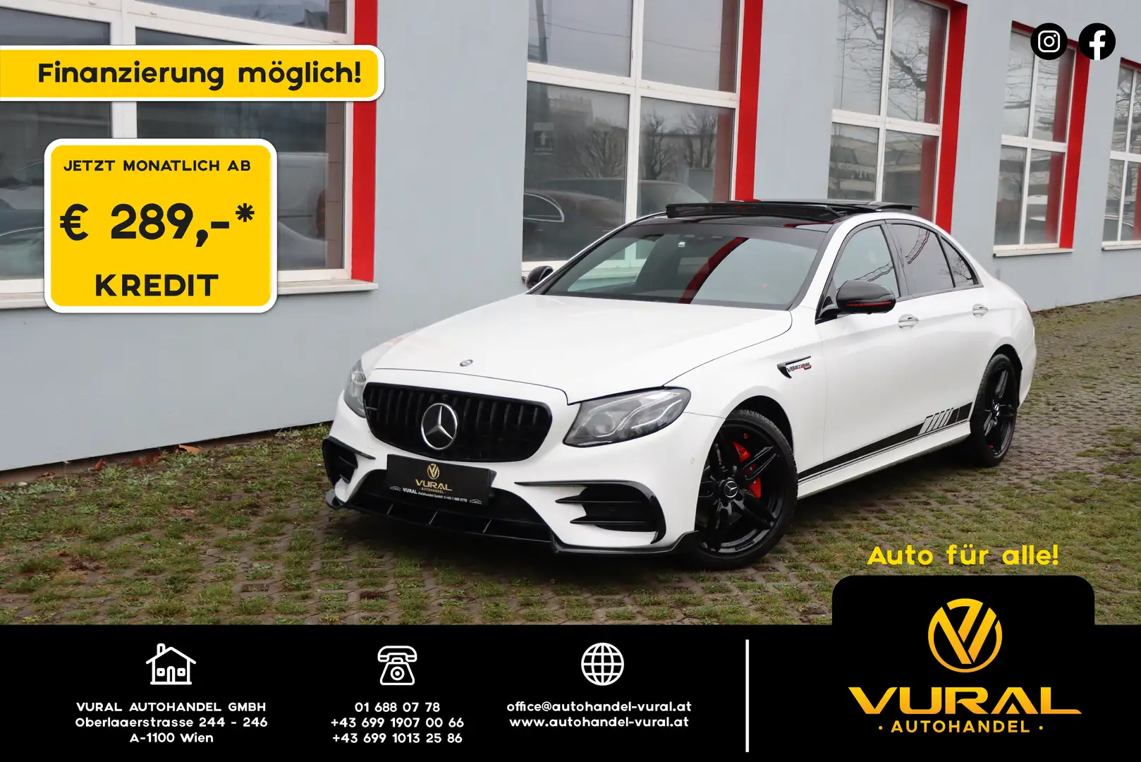 Mercedes-Benz E 220 d | AMG-E63s Umbau | BRABUS-Diffuser | PANORAMA | Weiß - 1