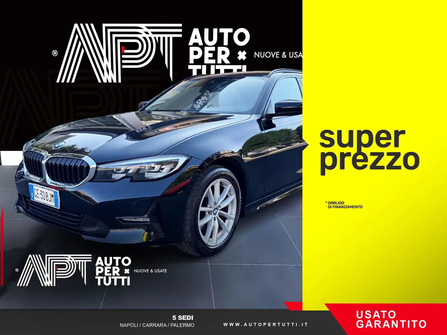 BMW 320 320d Touring mhev 48V xdrive Business Advantage au Zwart - 1