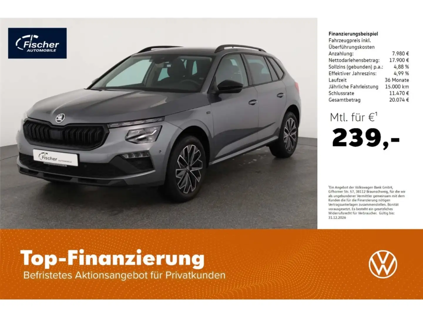 Skoda Kamiq 1.0 TSI Selection DSG AHK/Matrix/NAV/Kessy Grau - 1