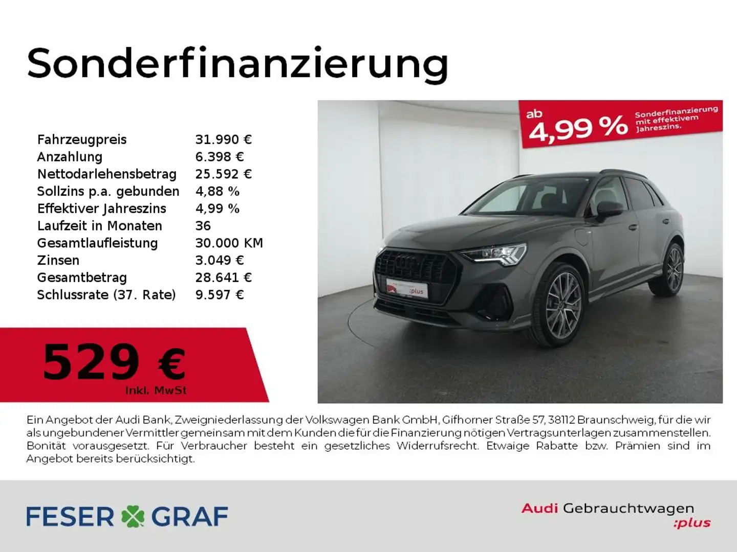 Audi Q3 S line 45 TFSI e S tronic LED/ Navi Plus/ Rückfahr Grau - 1