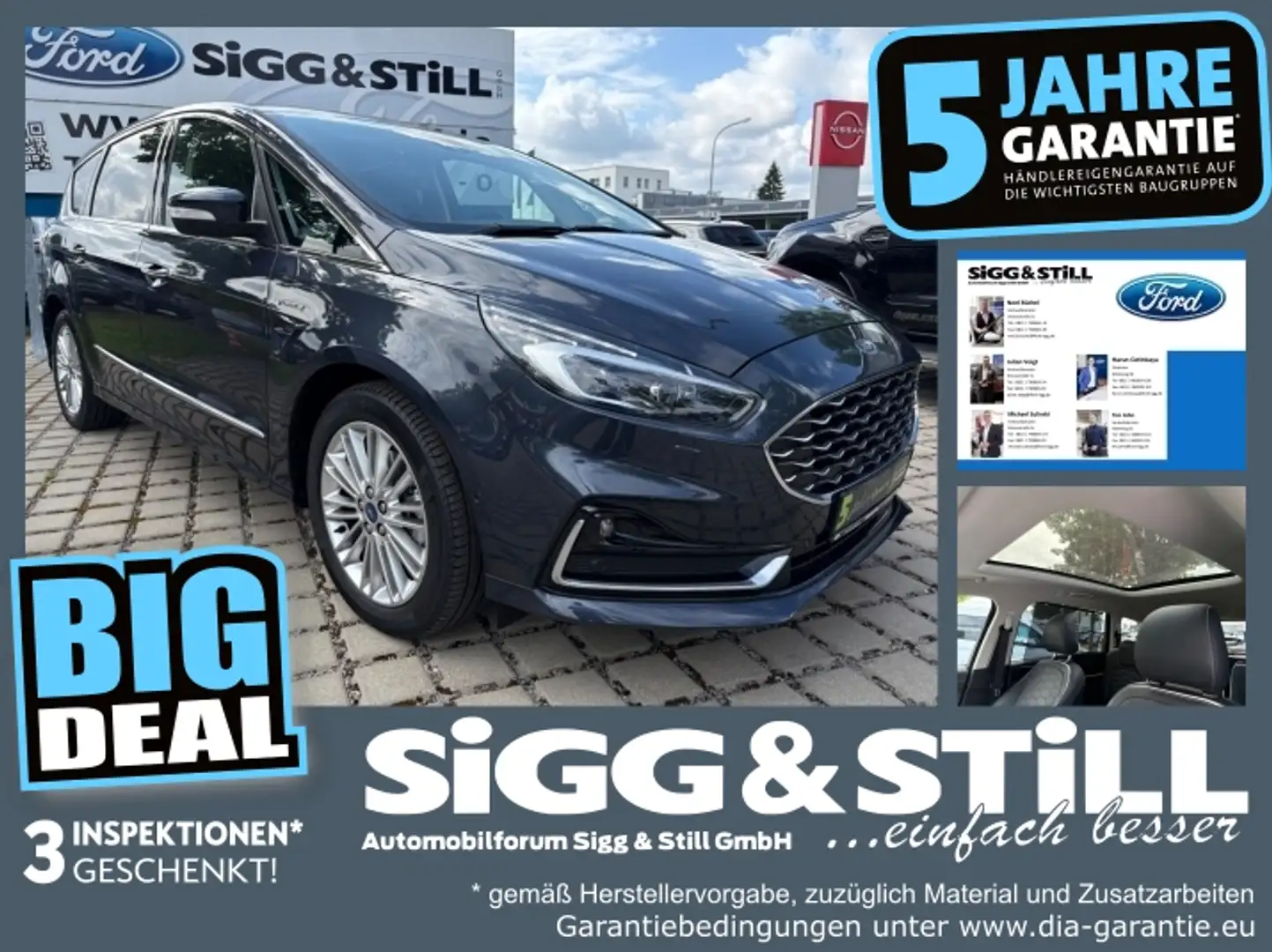 Ford S-Max 2.5 HYBRID Vignale 7-SITZE*LED*PANO*ACC*MASSAGE Albastru - 1