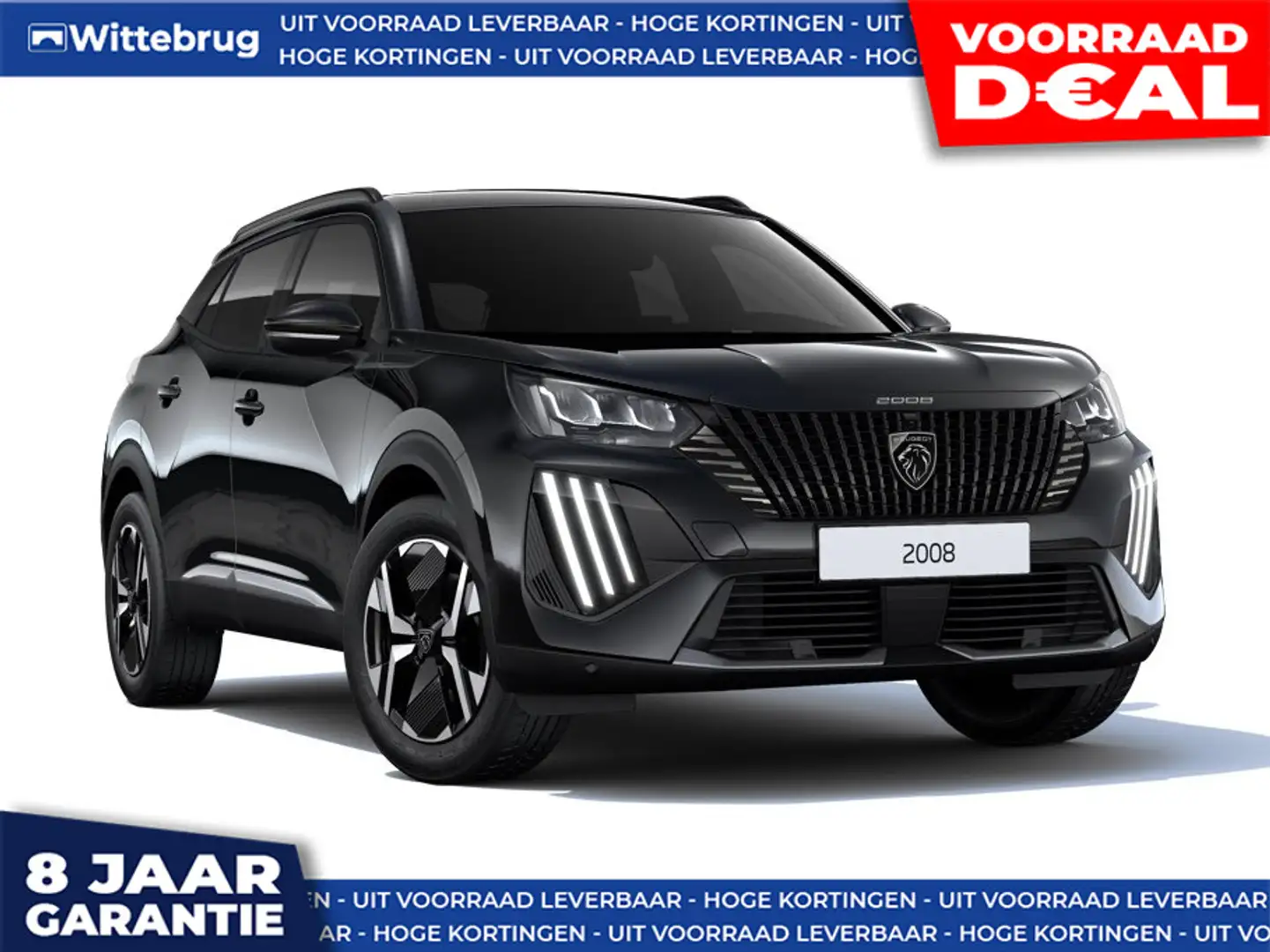 Peugeot 2008 1.2 Hybrid 145 Allure Automaat DIRECT RIJDEN - VIS Zwart - 1