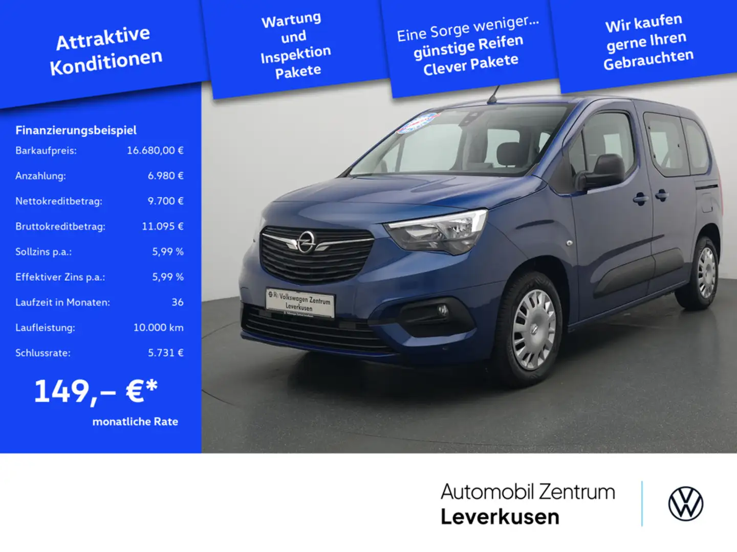 Opel Combo Life D Edition NAVI KAM PDC KLIMA Modrá - 1
