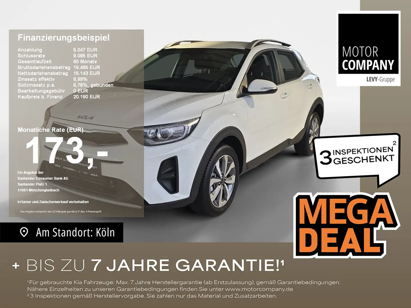 Kia Stonic 1.0T 100 DCT VISION KAMERA+NAVI+SHZ Weiß - 1