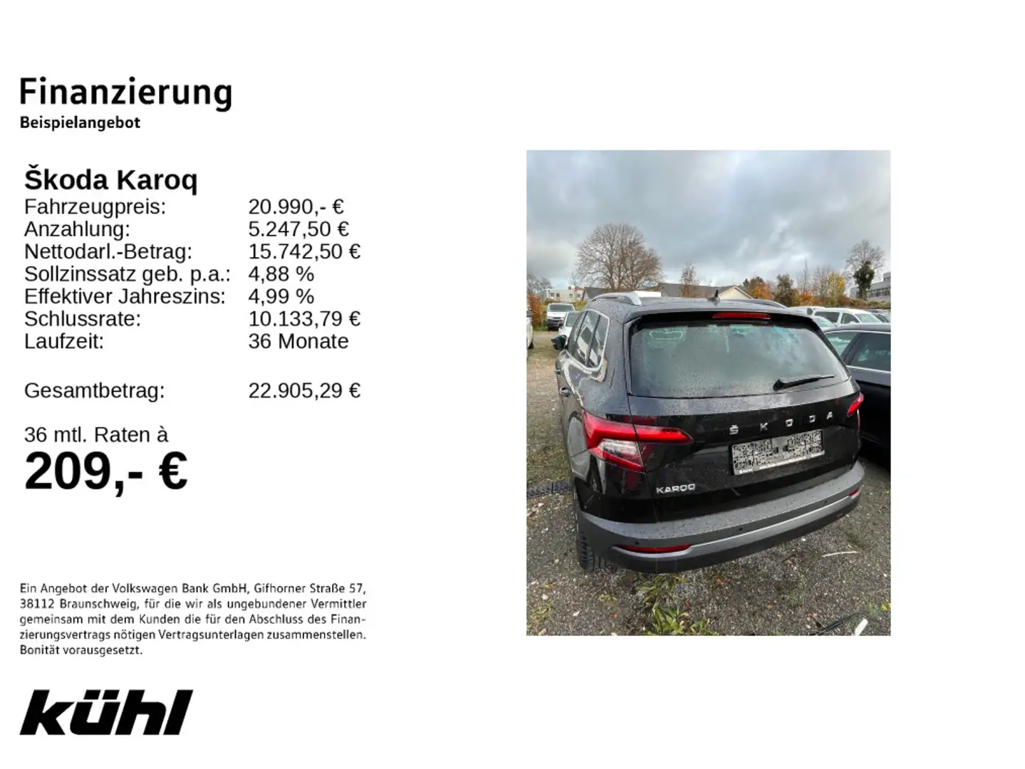 Skoda Karoq 1.0 TSI Clever Navi,Kamera,PDC Schwarz - 2